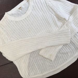 White Lightweight Cotton Blend Uniq Sweater